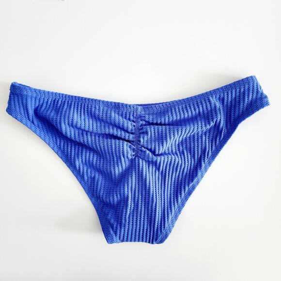 Becca Swimwear Blue Two Piece Ribbed Bikini Swimsuit Set Size Large - Picture 3 of 9